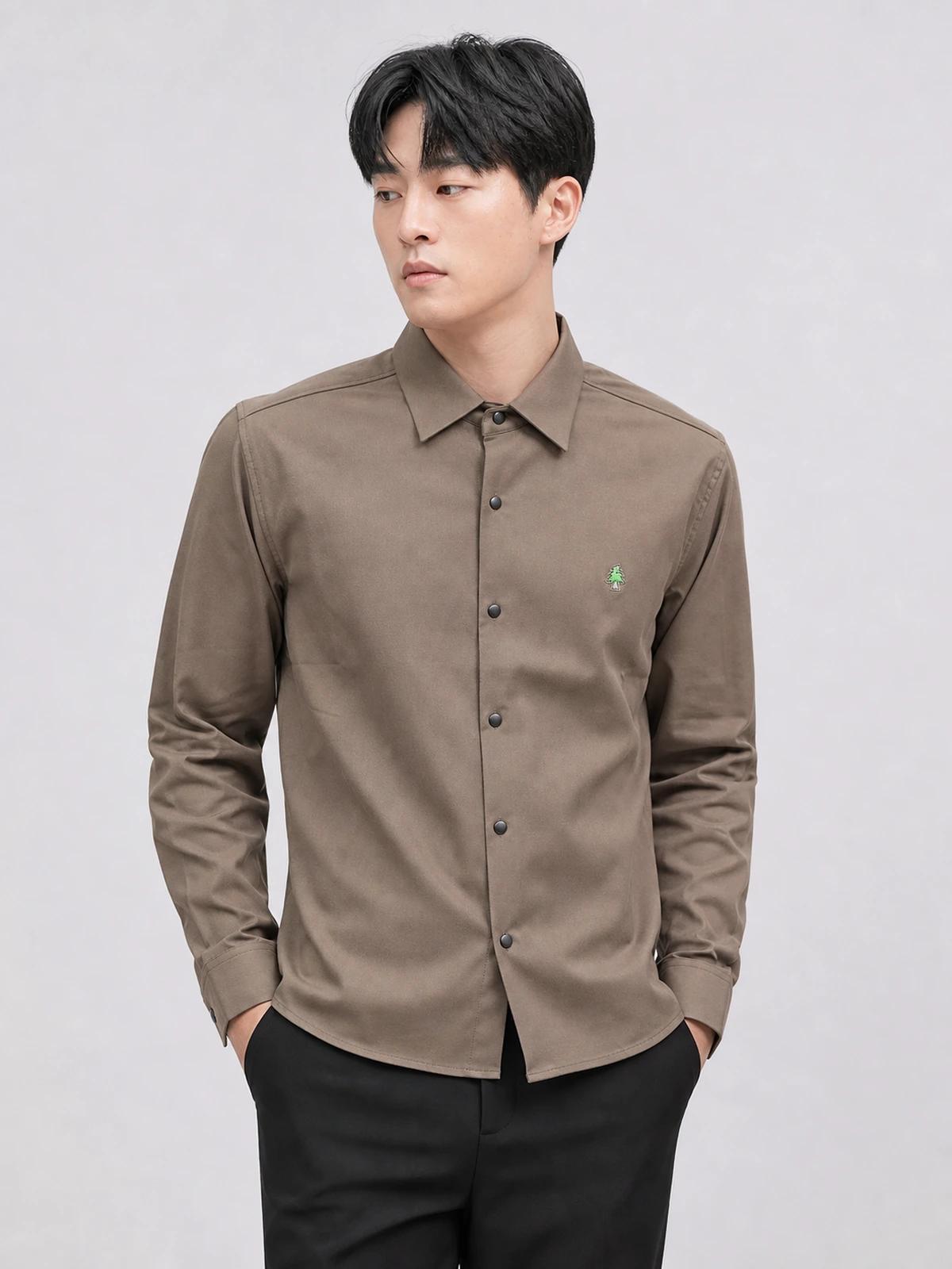 Earth Brown Essential Plain Shirt
