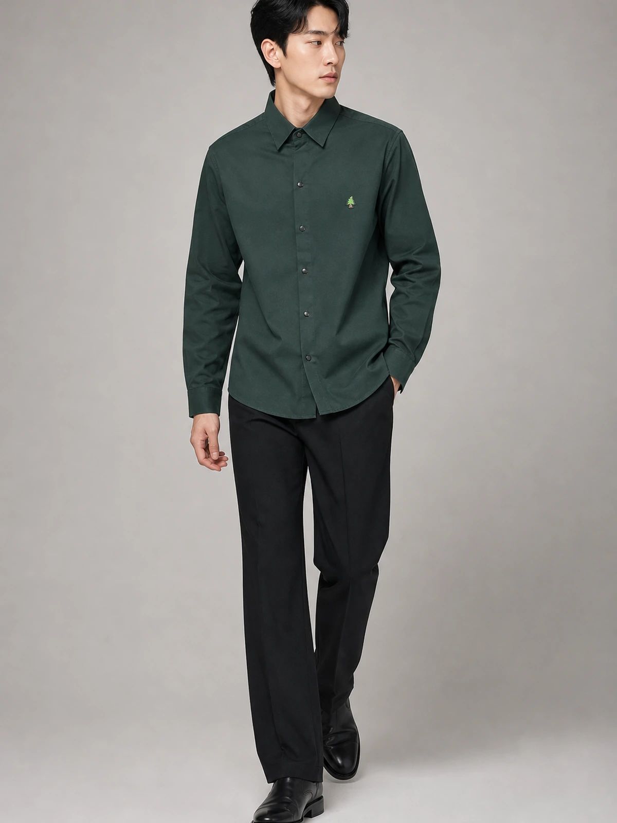 Forest Green Essential Plain Shirt