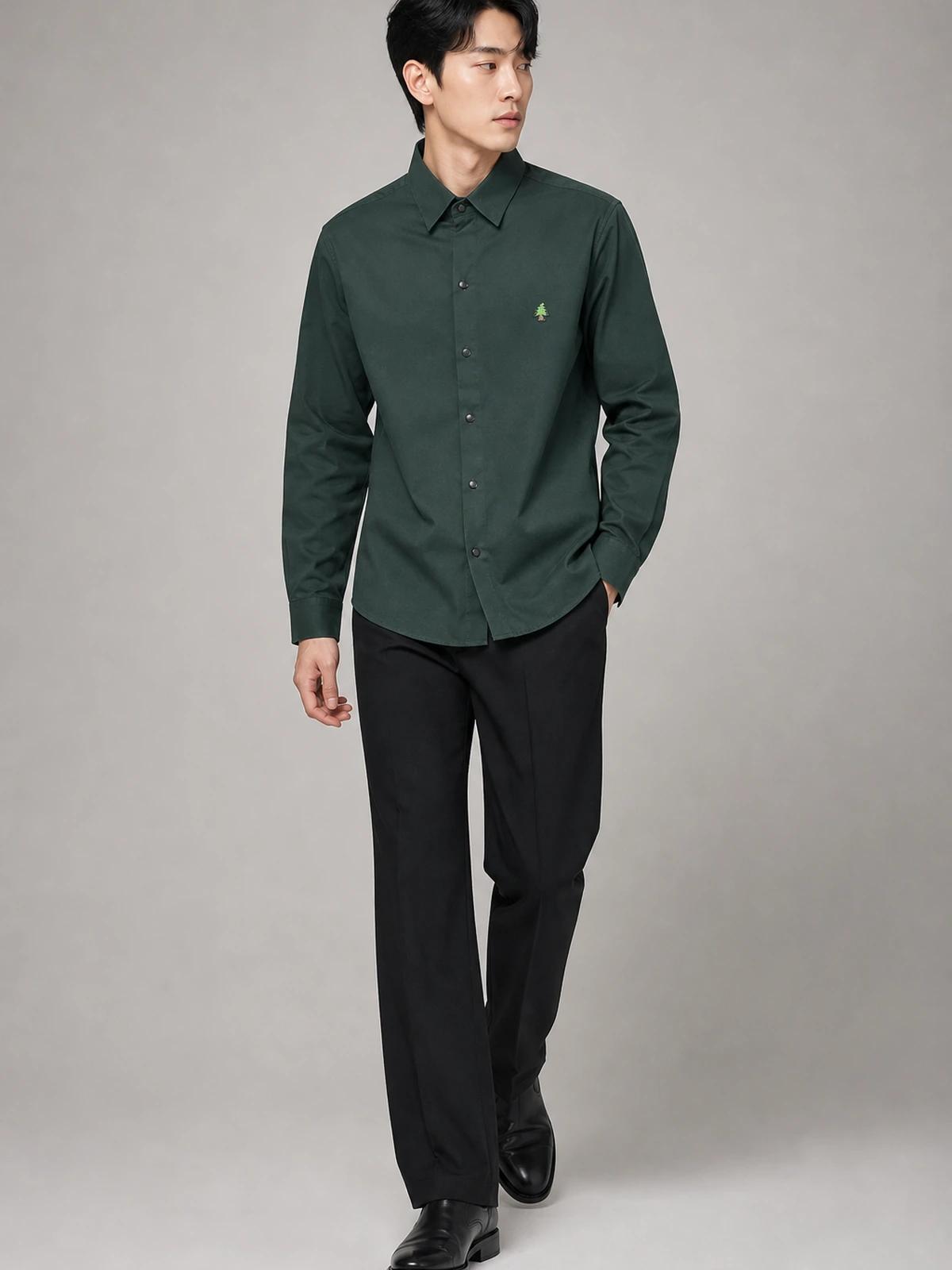 Forest Green Essential Plain Shirt