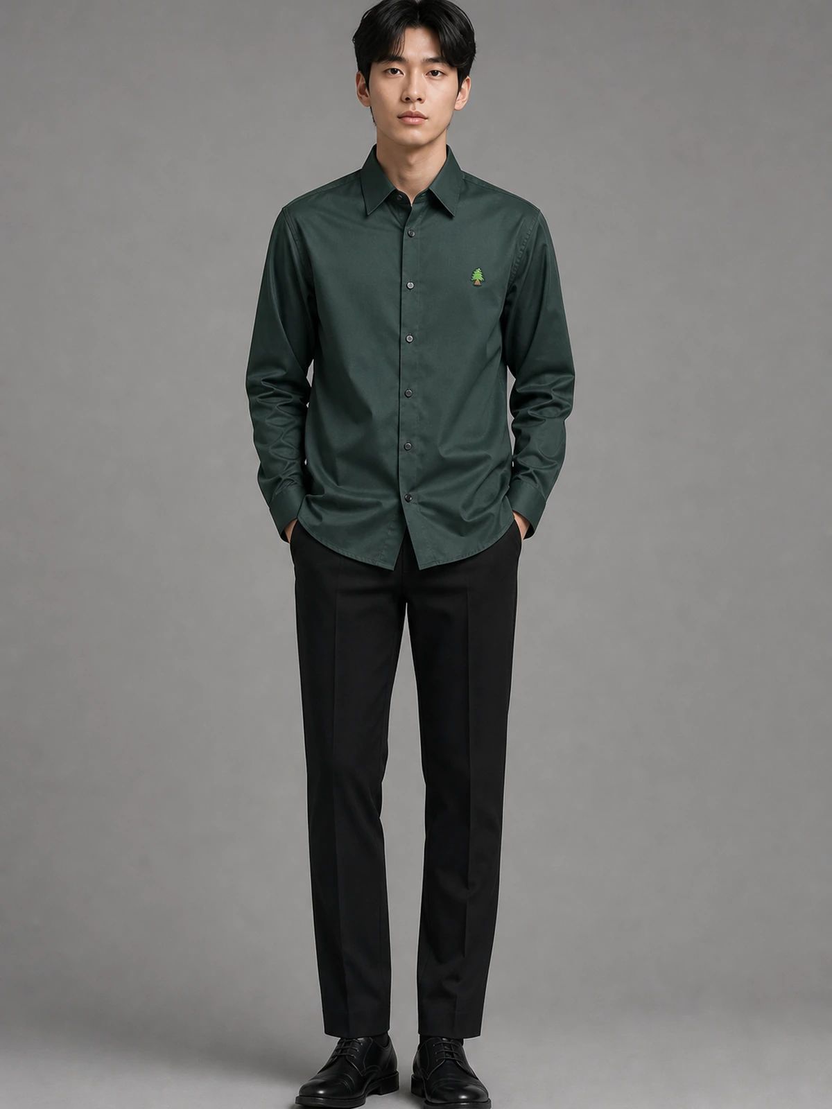 Forest Green Essential Plain Shirt