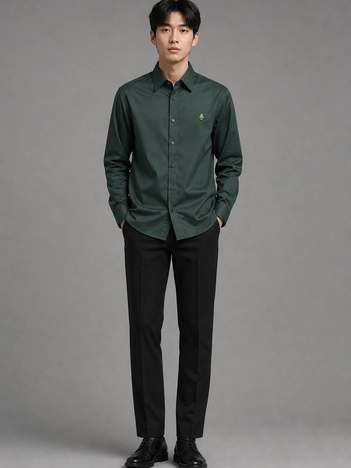 Forest Green Essential Plain Shirt