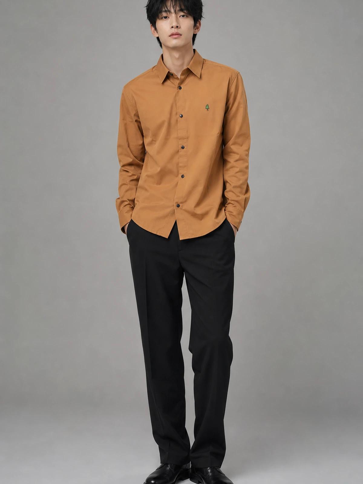 Burnt Orange Essential Plain Shirt