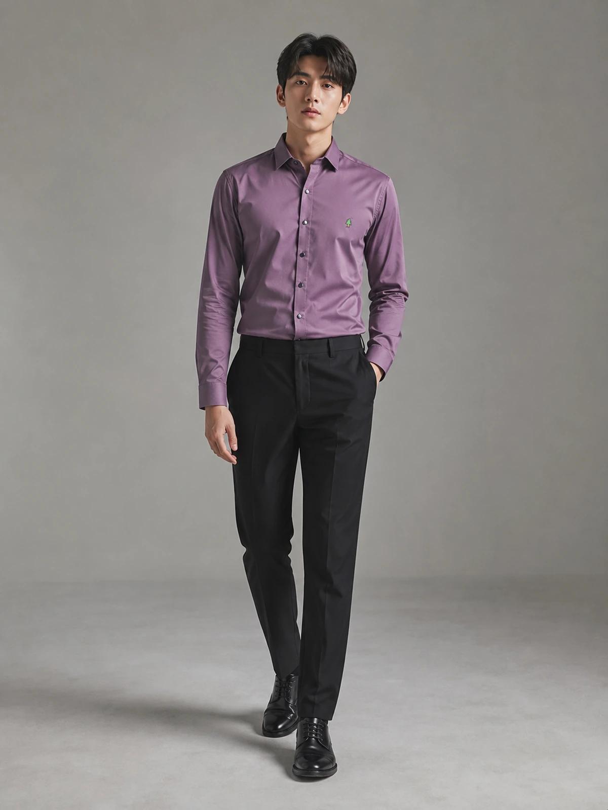 Deep Wine Essential Plain Shirt