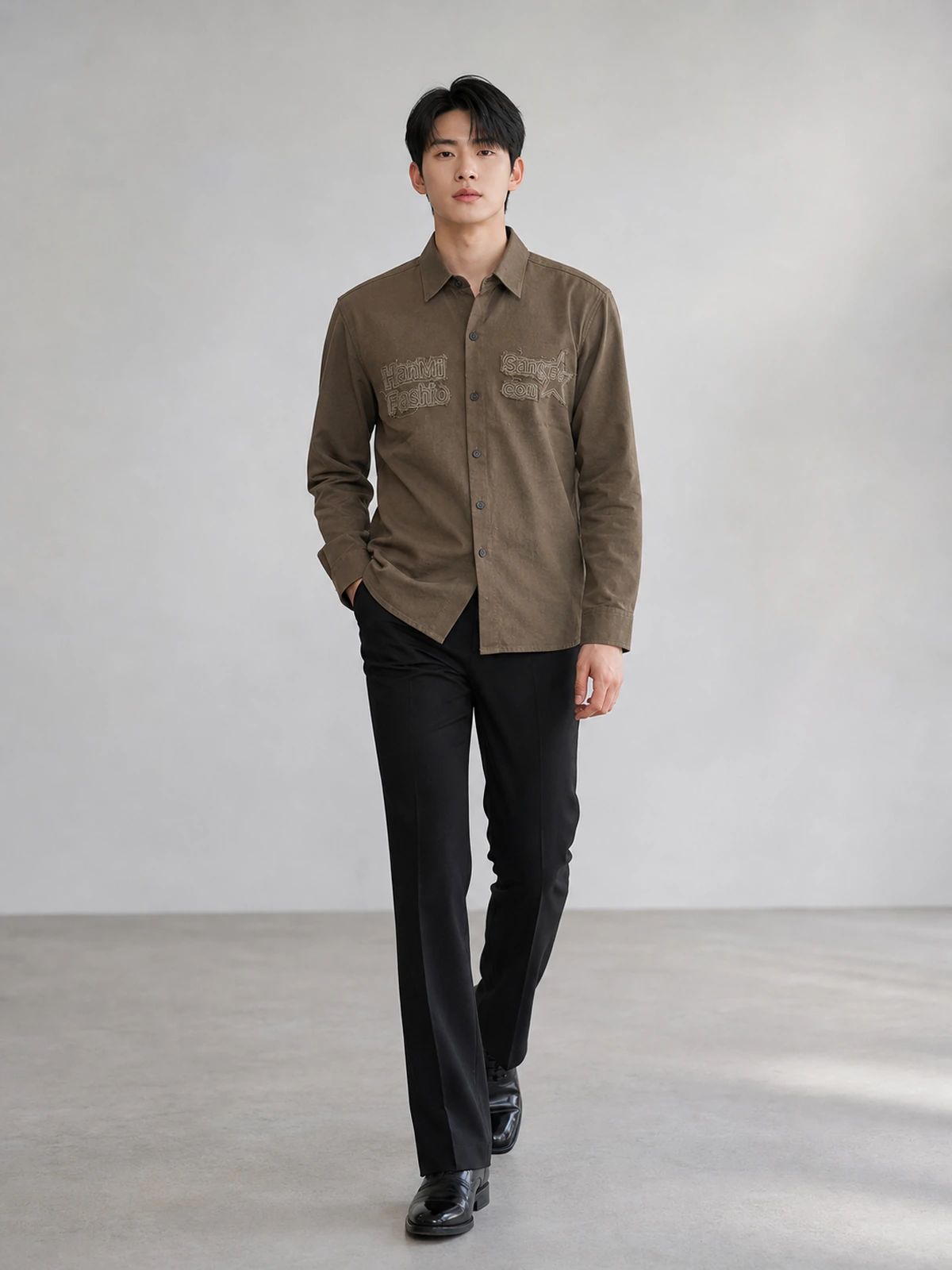 Earth Brown Classic Full-Sleeve Shirt