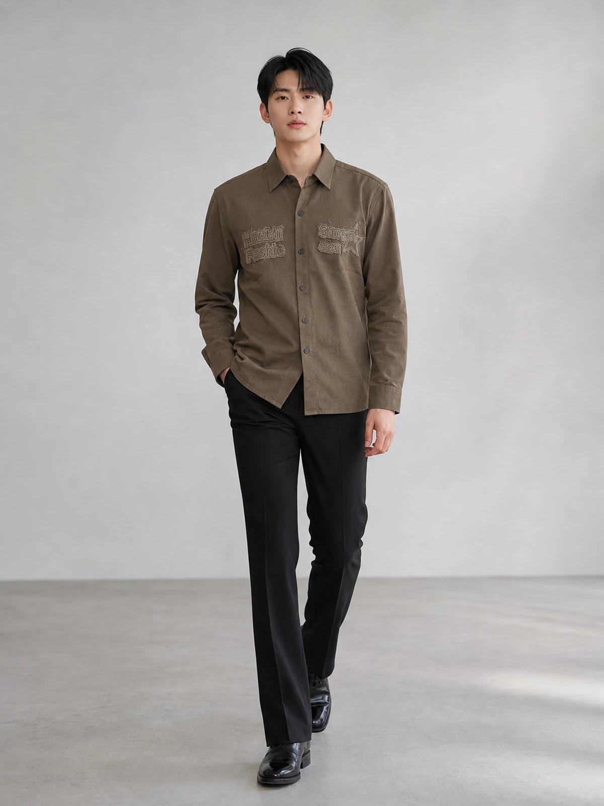 Earth Brown Classic Full-Sleeve Shirt