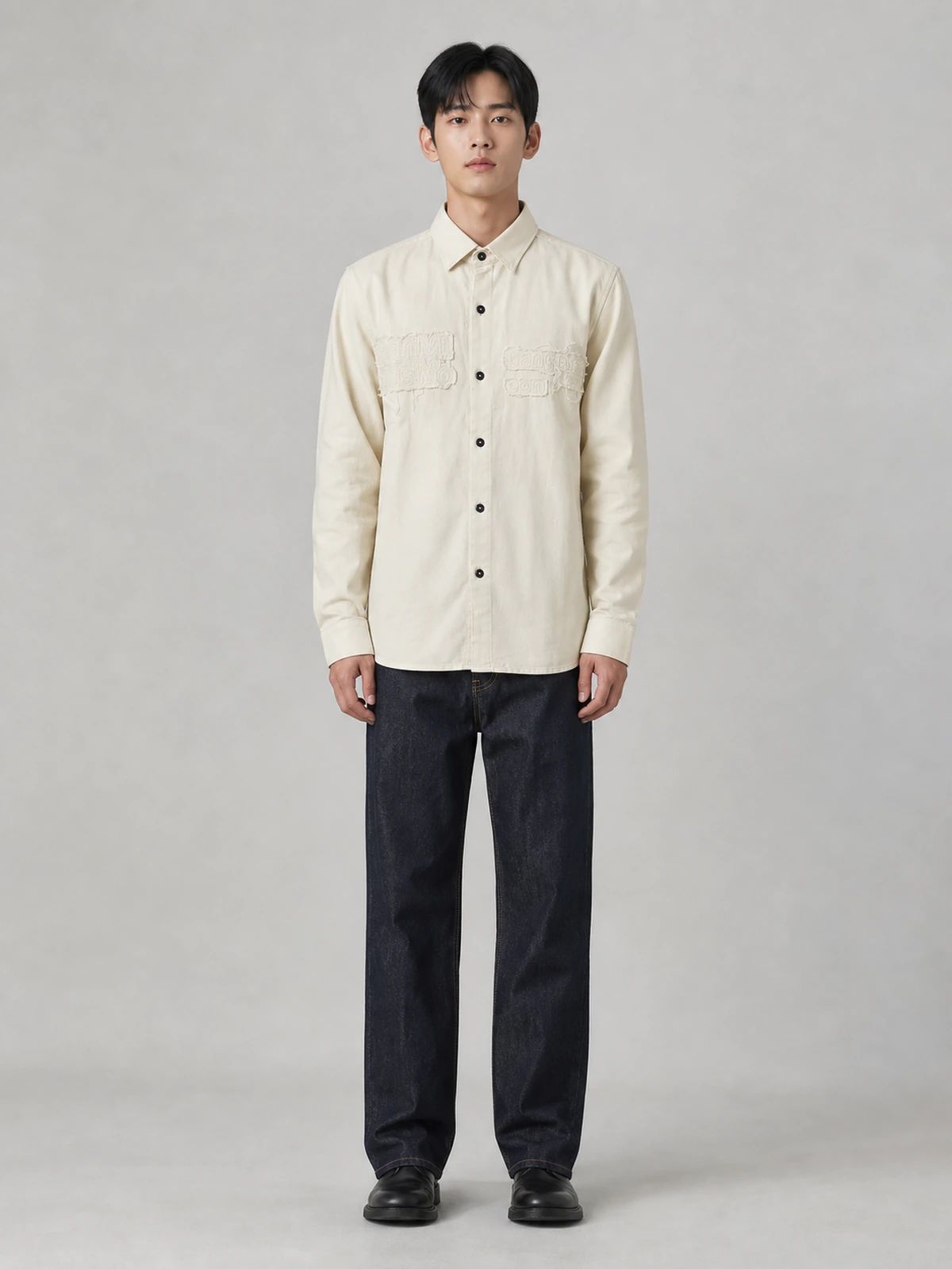 Warm Cream Classic Full-Sleeve Shirt