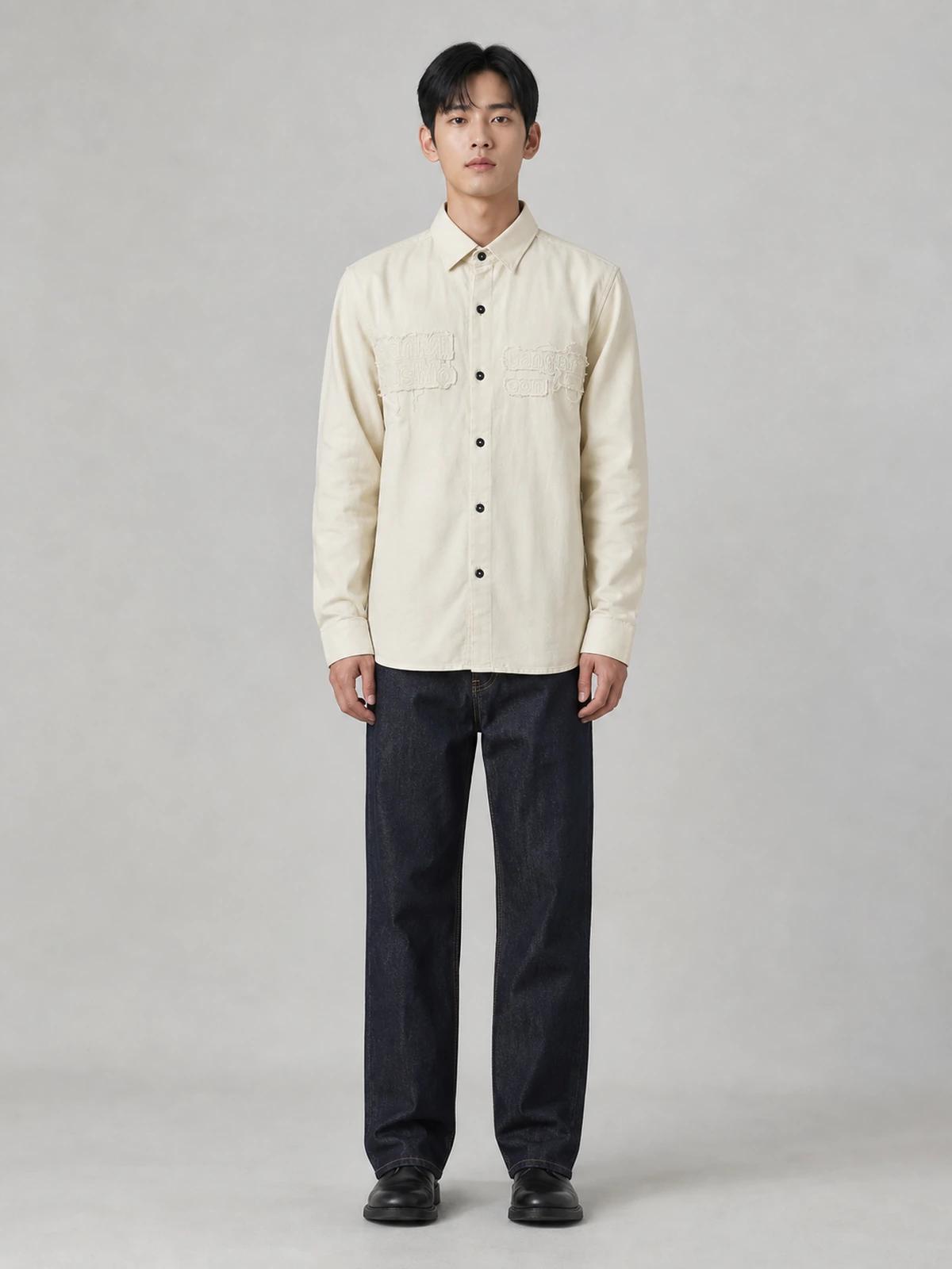 Warm Cream Classic Full-Sleeve Shirt