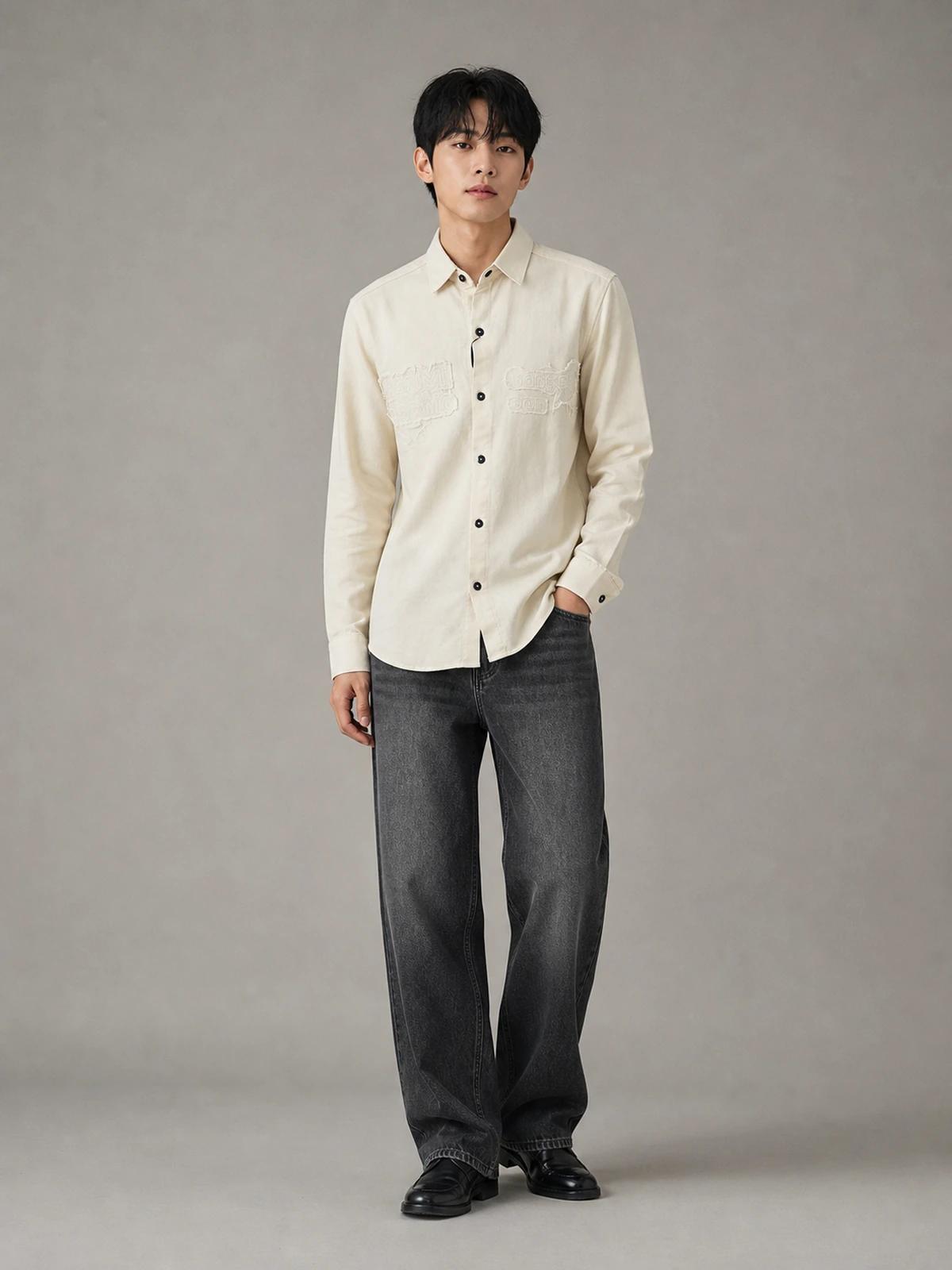 Warm Cream Classic Full-Sleeve Shirt