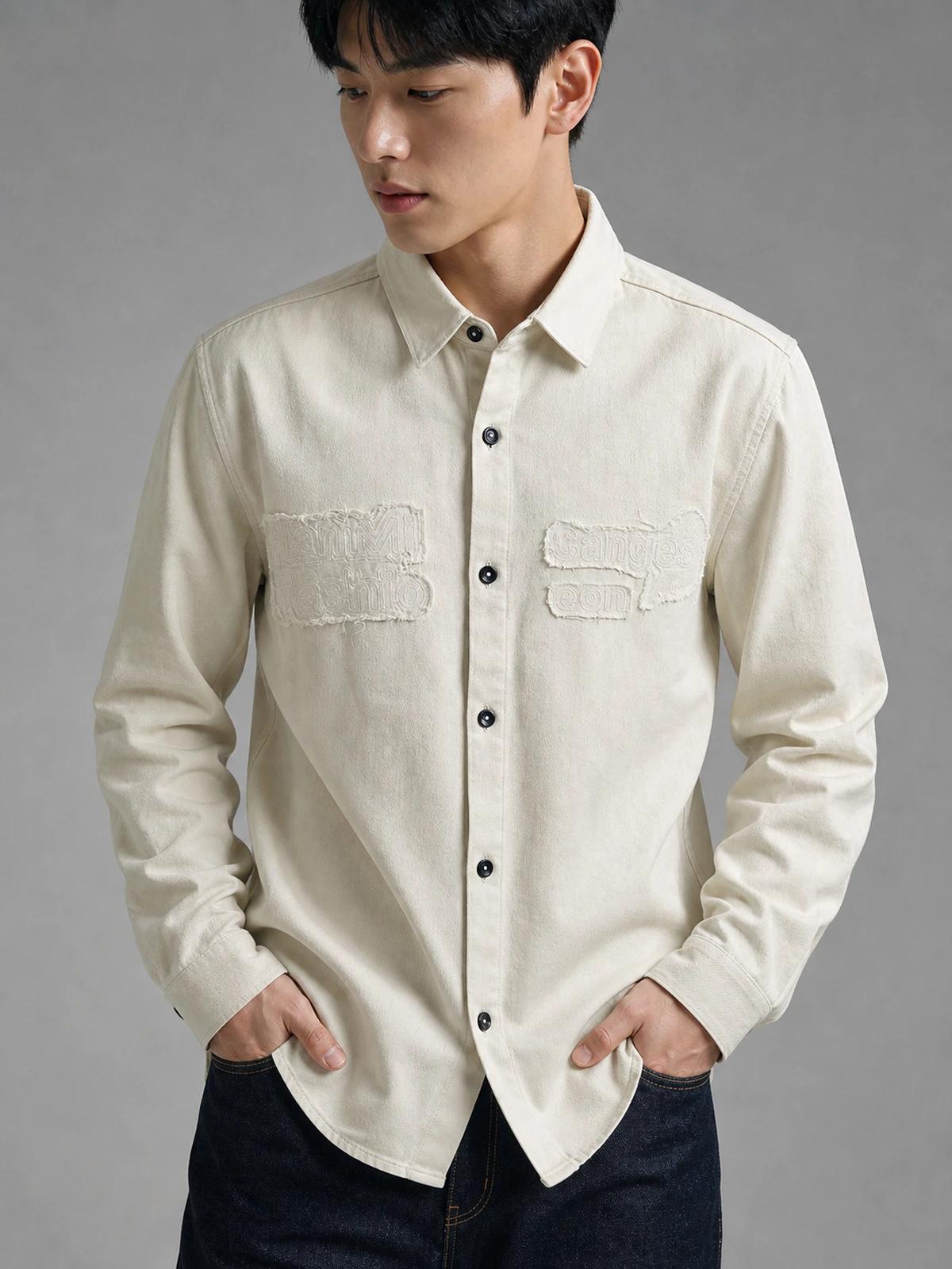 Warm Cream Classic Full-Sleeve Shirt