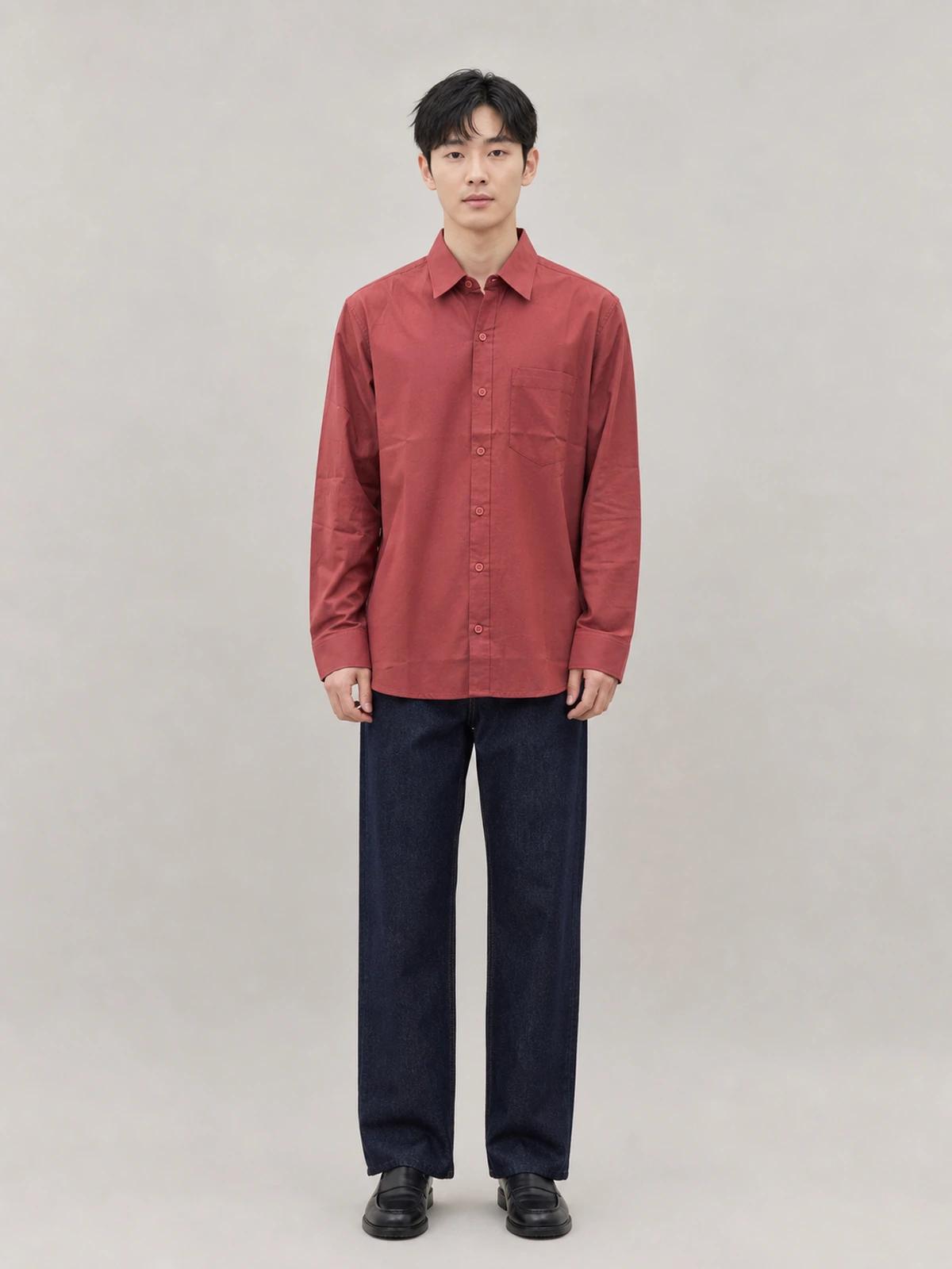 Earth Brown Cotton Essential Shirt