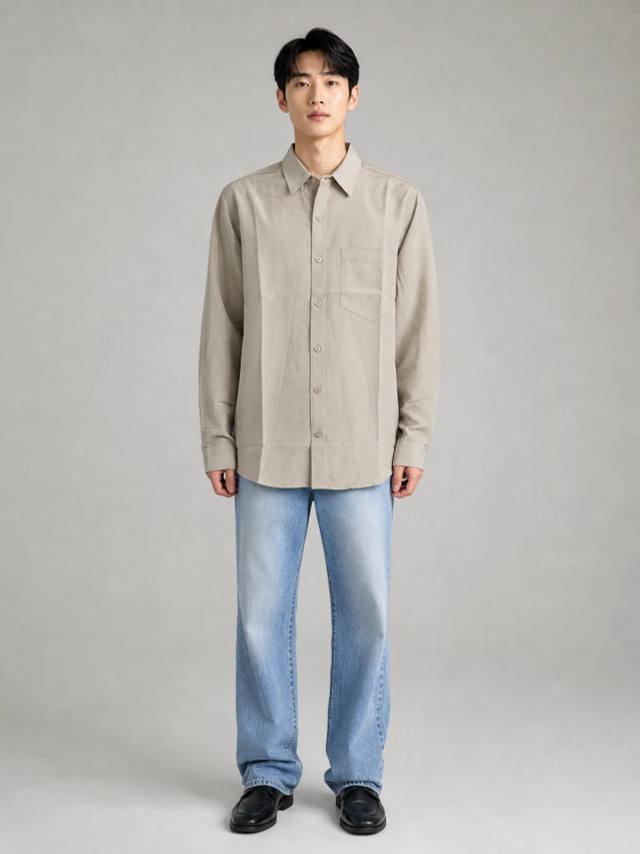 Sand Khaki Cotton Essential Shirt