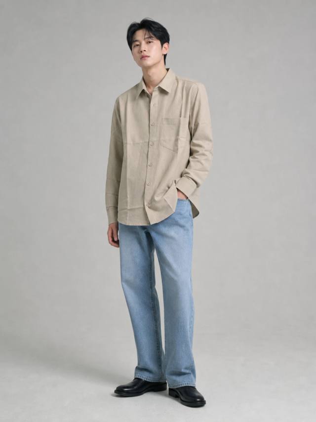 Sand Khaki Cotton Essential Shirt