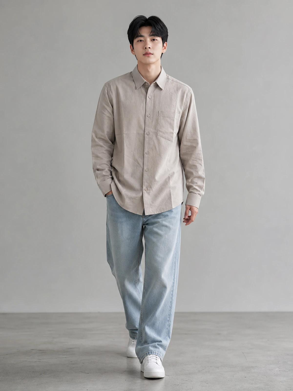 Sand Khaki Cotton Essential Shirt