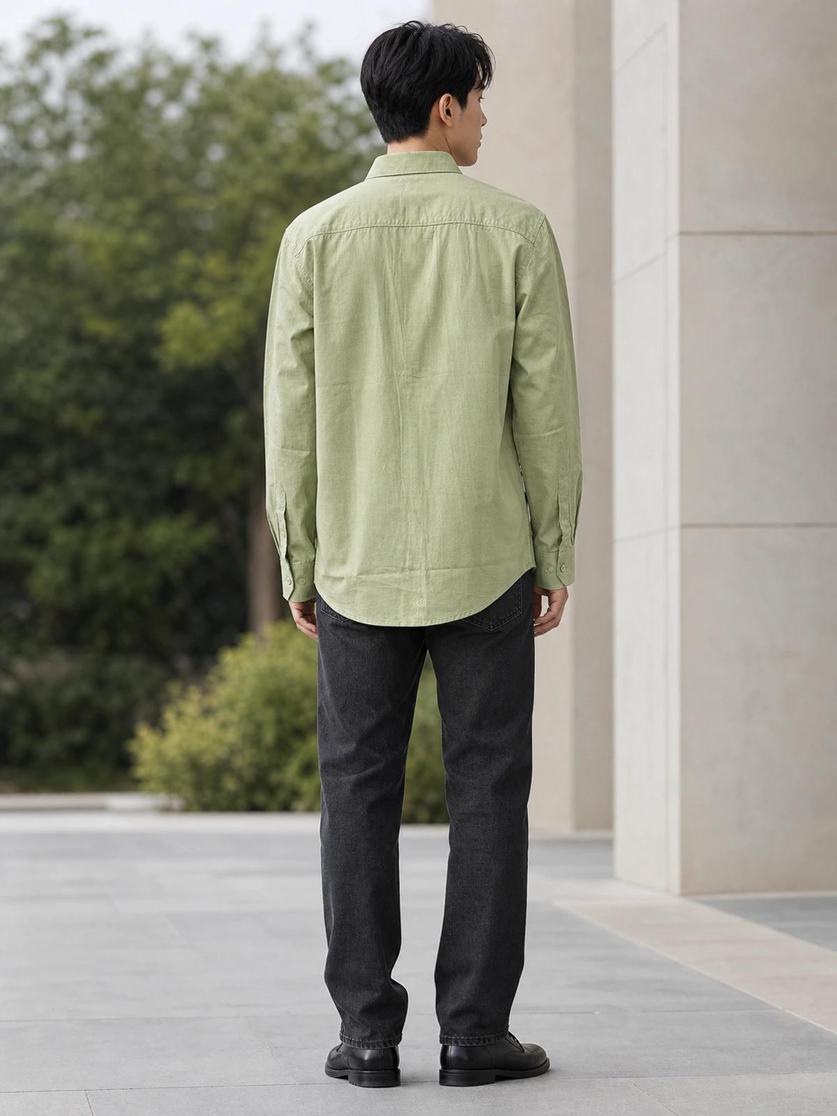Light Sage Green Linen Essential Shirt
