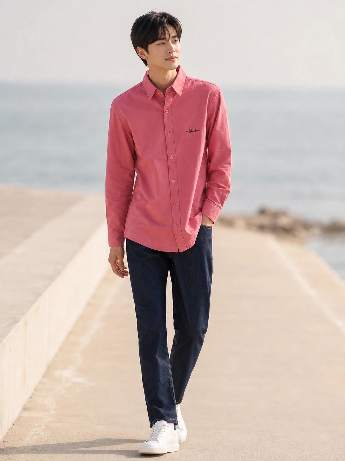 Soft Rose Pink Linen Essential Shirt