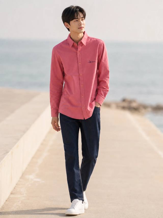 Soft Rose Pink Linen Essential Shirt