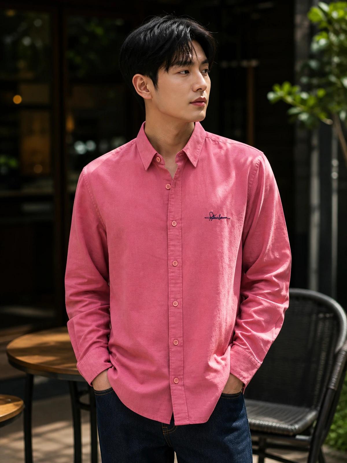 Soft Rose Pink Linen Essential Shirt