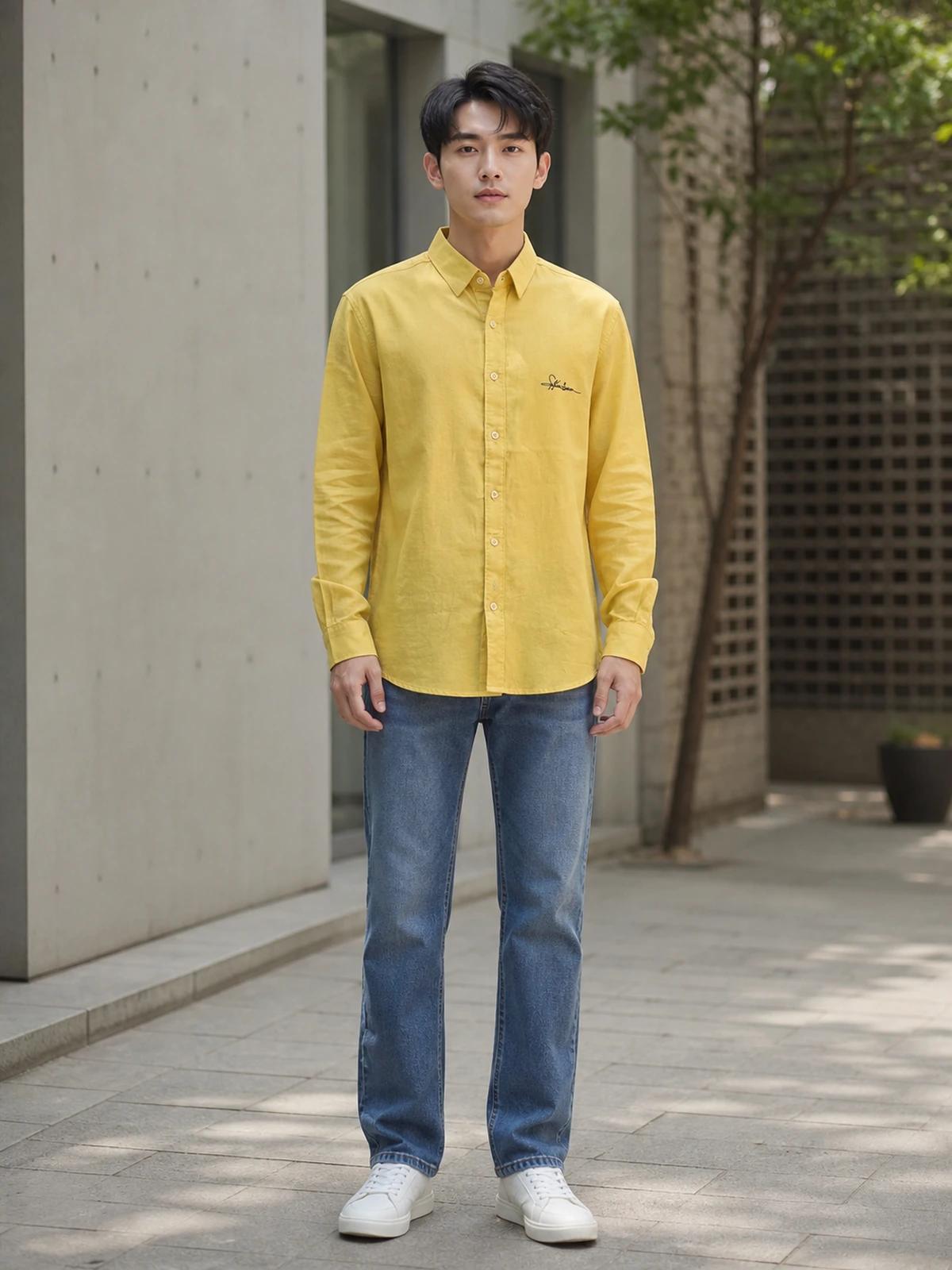 Sunlit Yellow Linen Essential Shirt