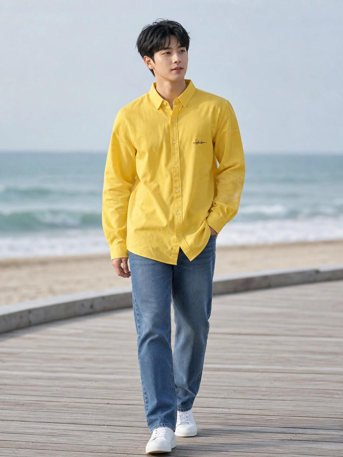 Sunlit Yellow Linen Essential Shirt