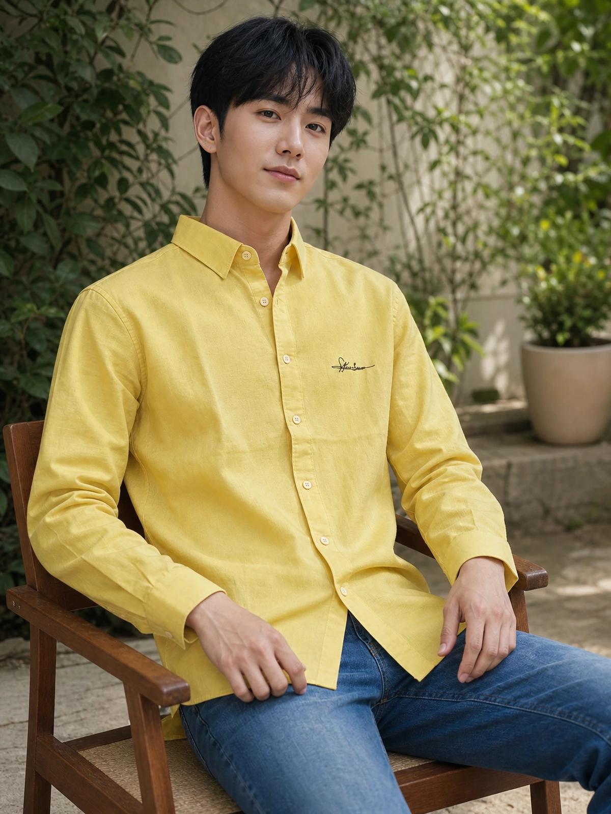 Sunlit Yellow Linen Essential Shirt
