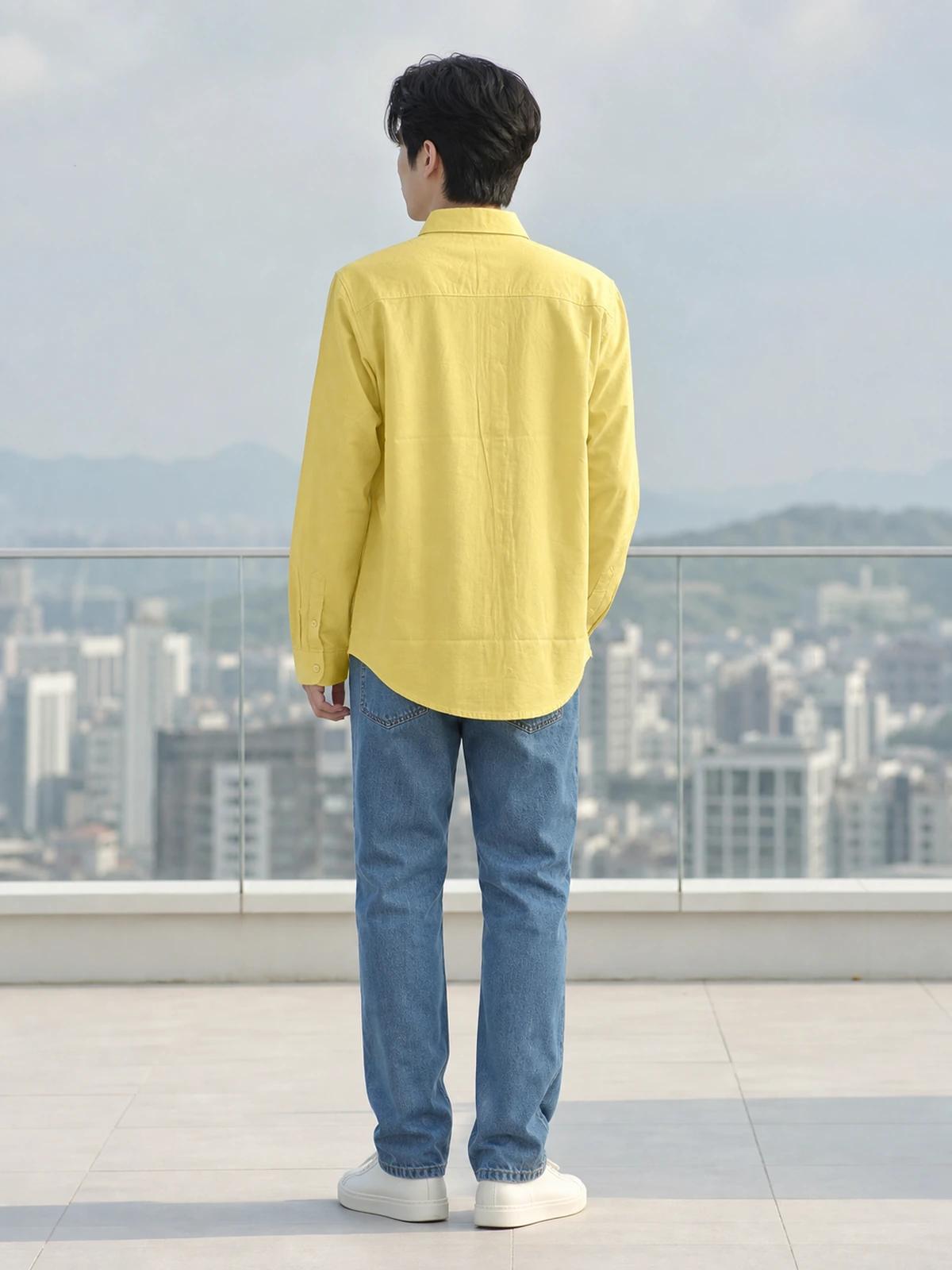 Sunlit Yellow Linen Essential Shirt