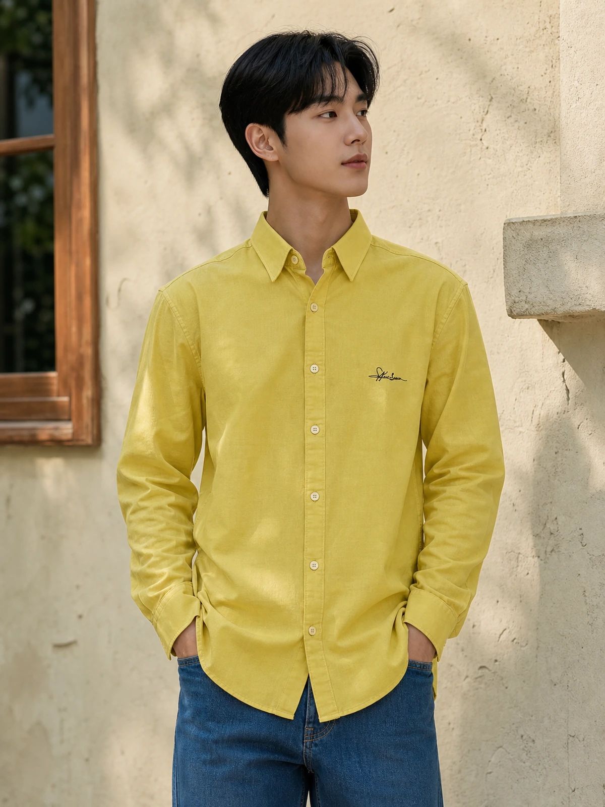 Sunlit Yellow Linen Essential Shirt