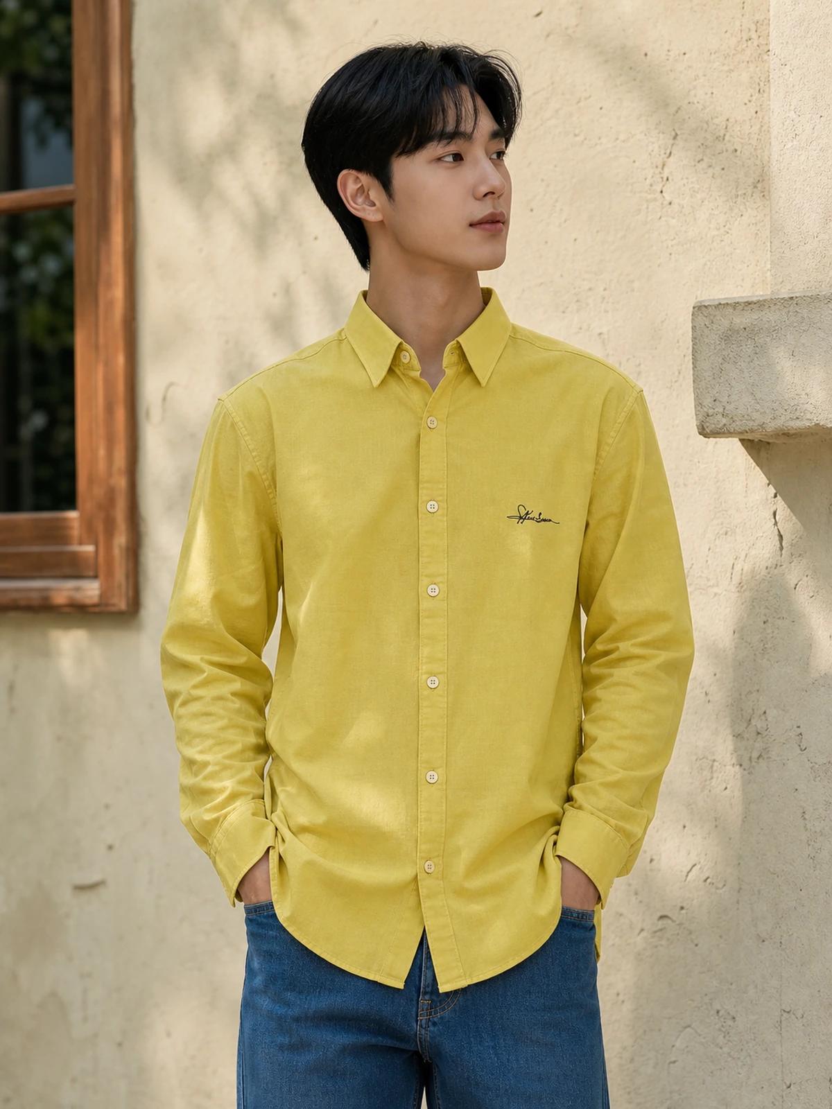 Sunlit Yellow Linen Essential Shirt