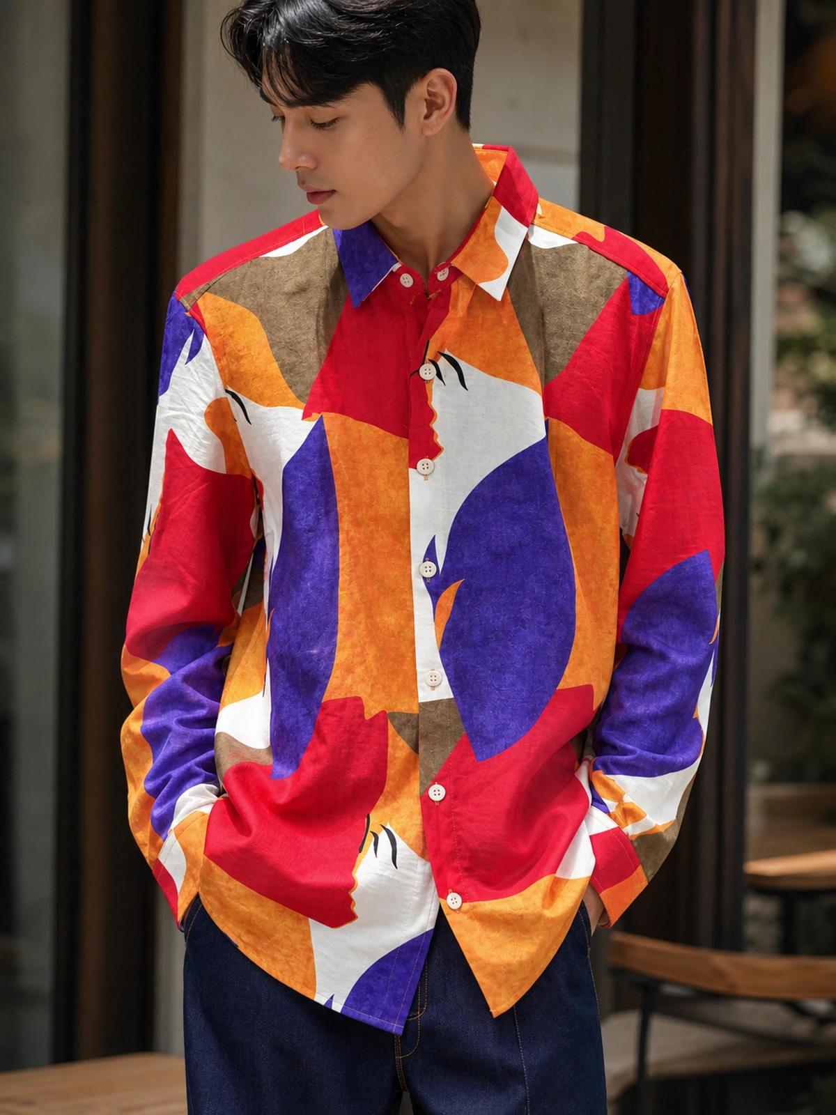 Yellow & Red Statement Printed Shirt