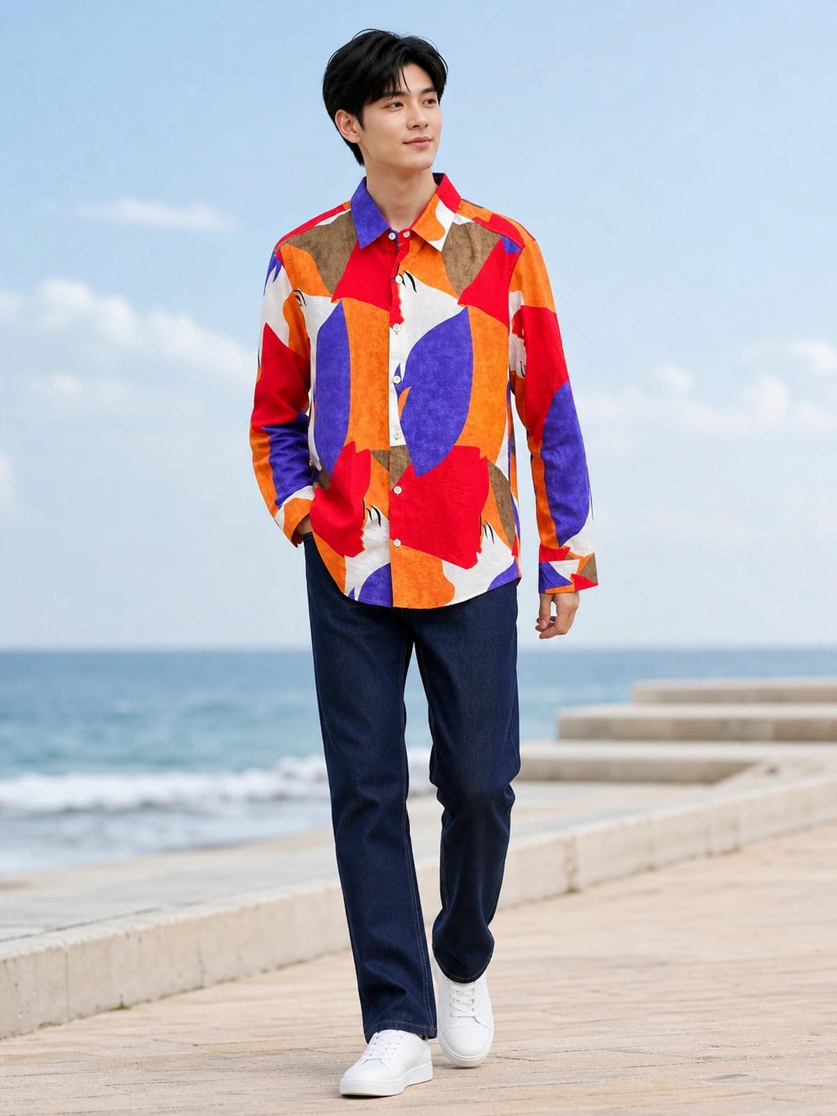Yellow & Red Statement Printed Shirt
