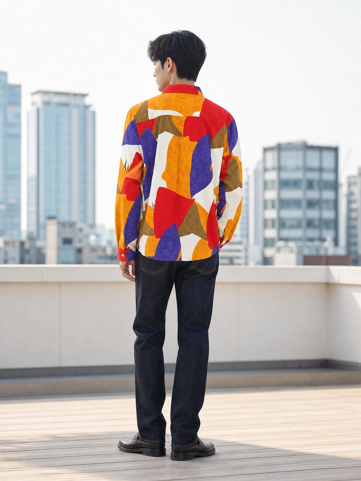 Yellow & Red Statement Printed Shirt