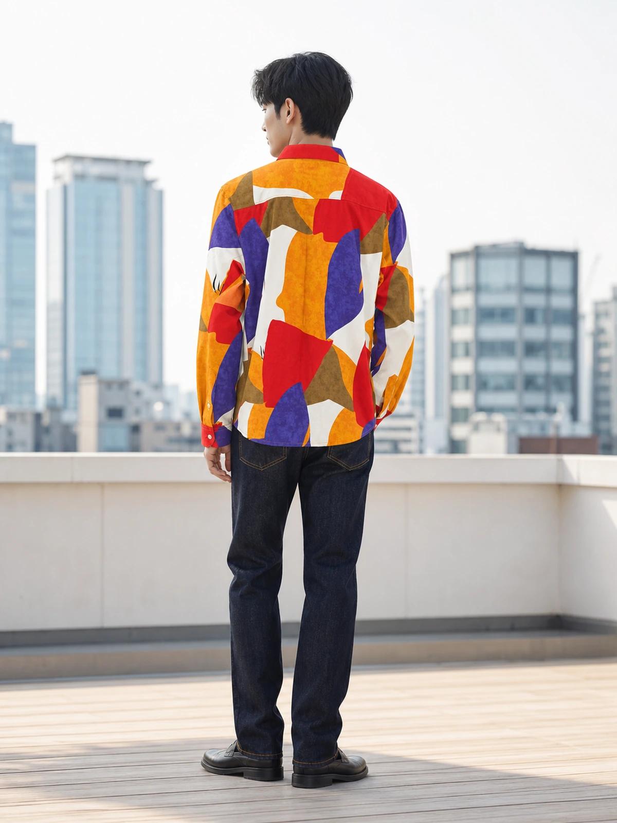 Yellow & Red Statement Printed Shirt