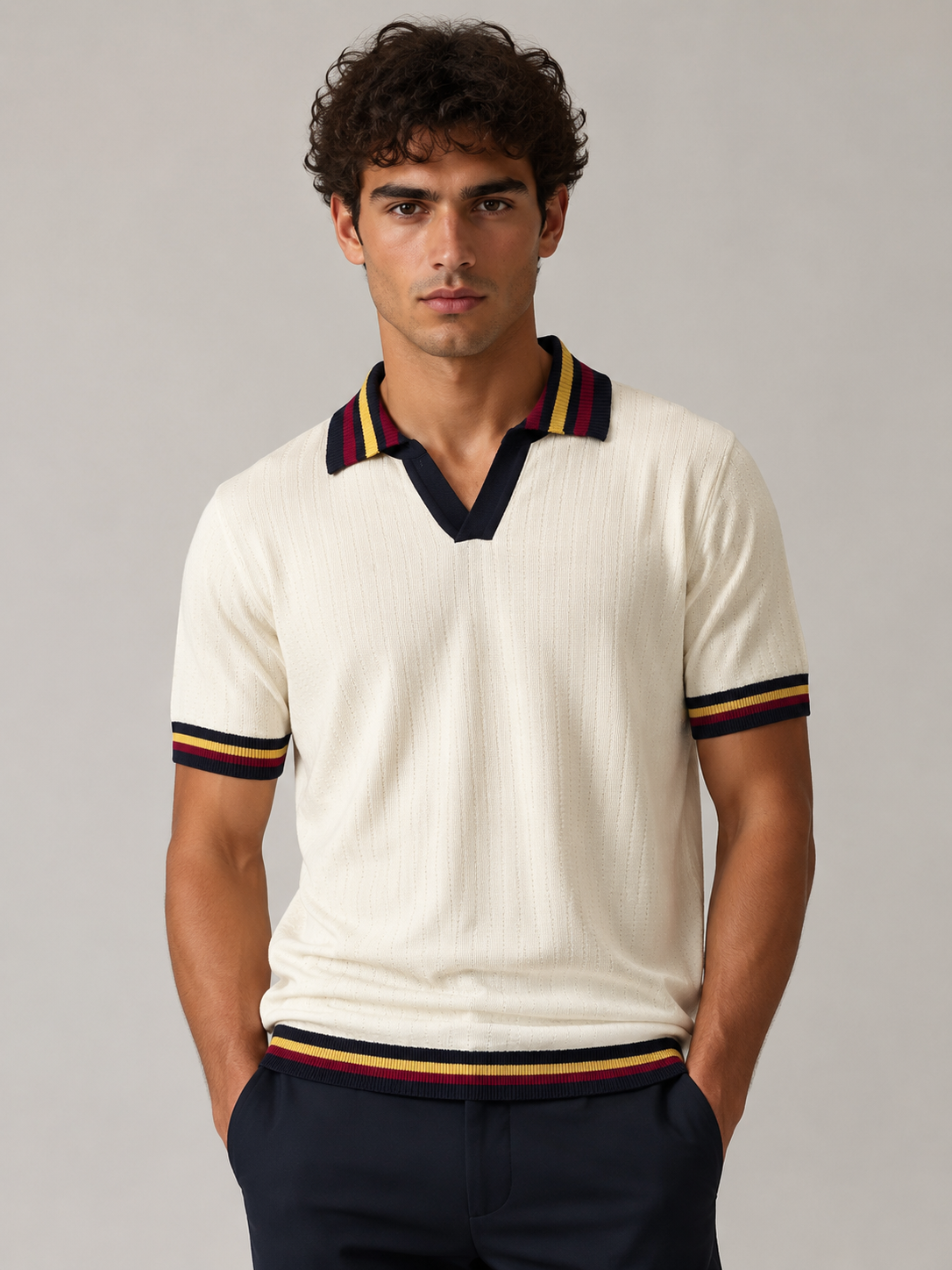Cream Classic Polo T-Shirt