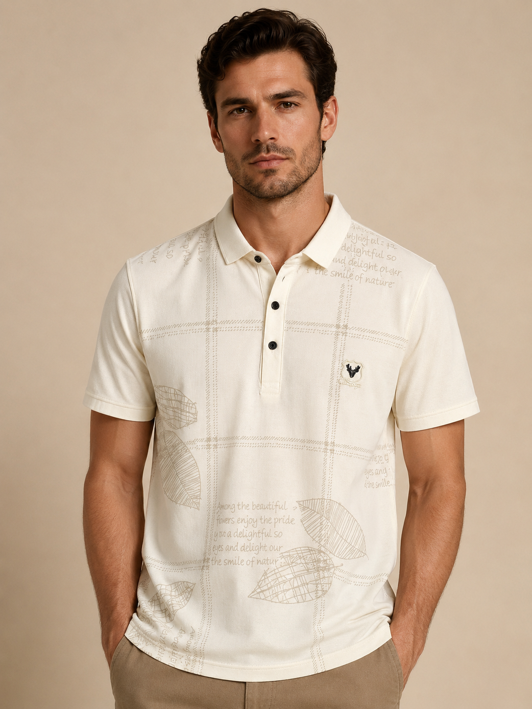 Cream Classic Polo T-Shirt