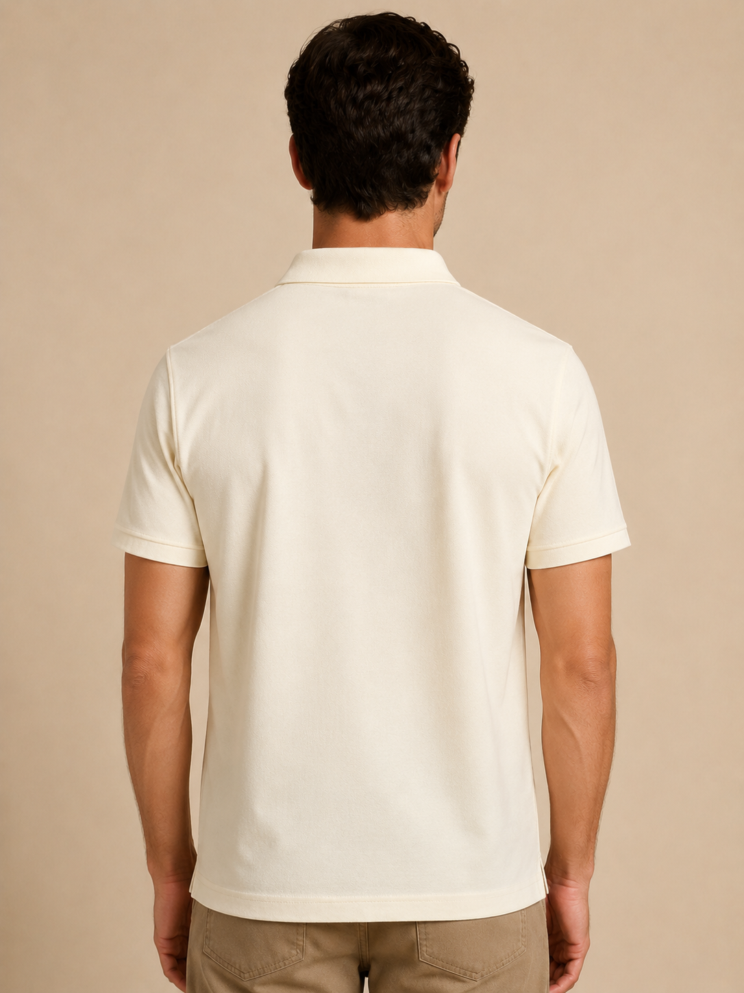 Cream Classic Polo T-Shirt