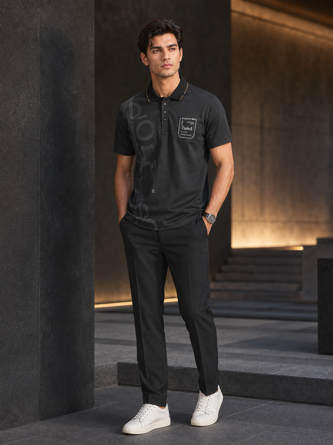Midnight Black Classic Polo T-Shirt