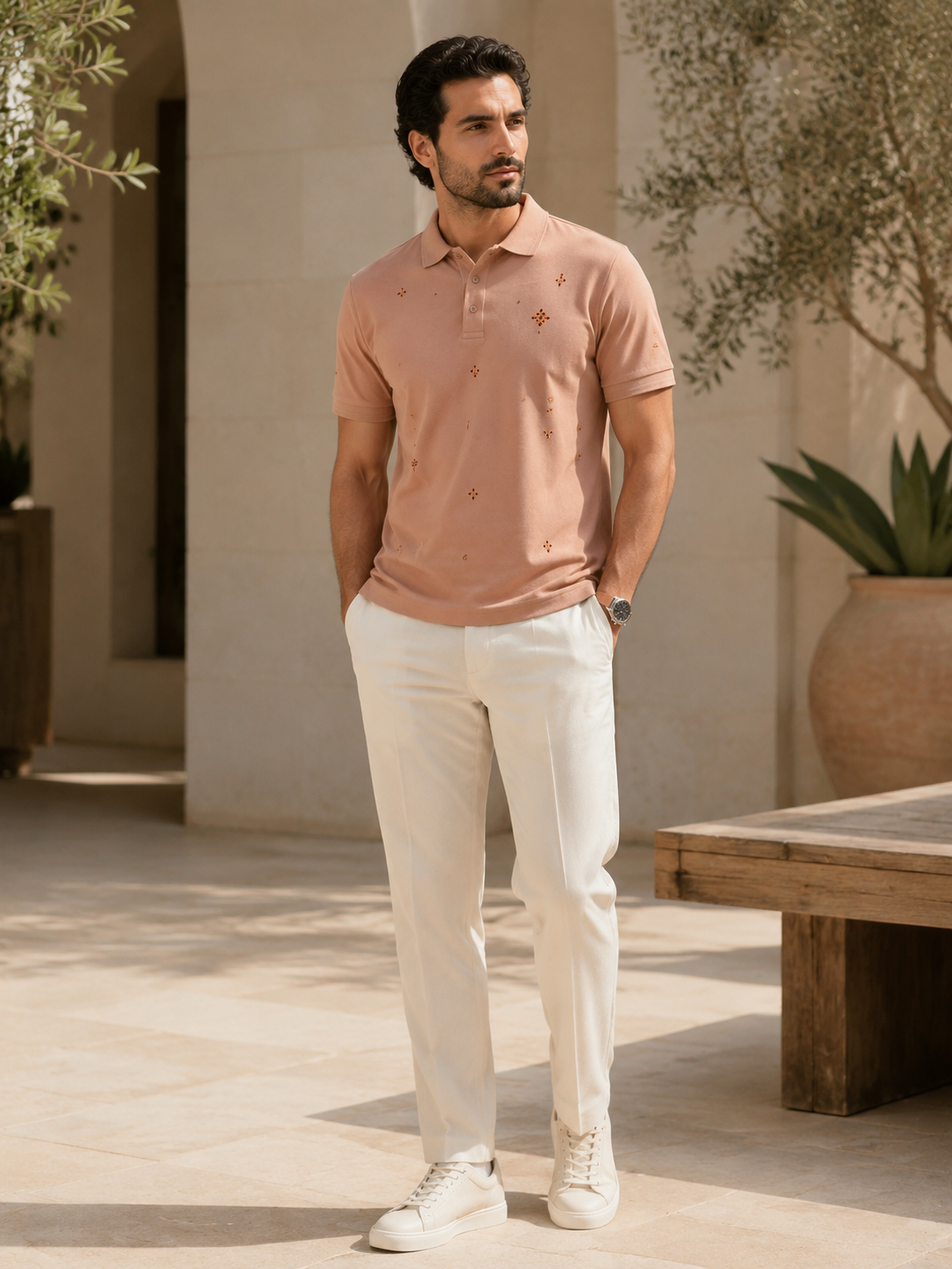 Light Beige Classic Polo T-Shirt