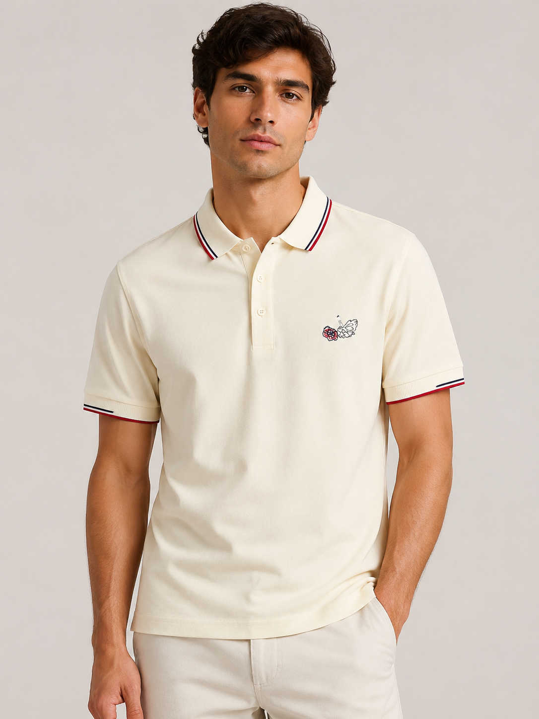 Cream Classic Polo T-Shirt